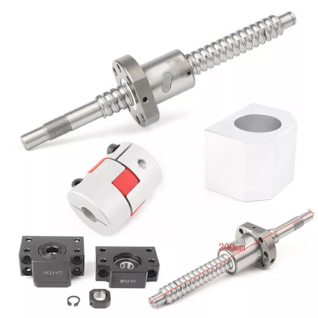 Ball Screw 1SET SFU1605 w/ Nut L250-1550MM + BK/BF12 Support + CNC Nut Housing