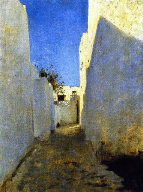 Oil painting cityscape landscape A-Moroccan-Street-Scene-John-Singer-Sargent art