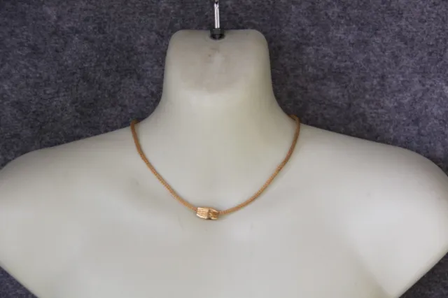 Kurze Netz Halskette Goldfarben Aus Metall Mit Goldenem Anhänger 36 Cm