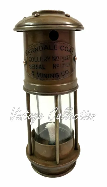 Vintage Brass Minor Oil Lamp Antique Maritime Ship Lantern Nautical Boat Light