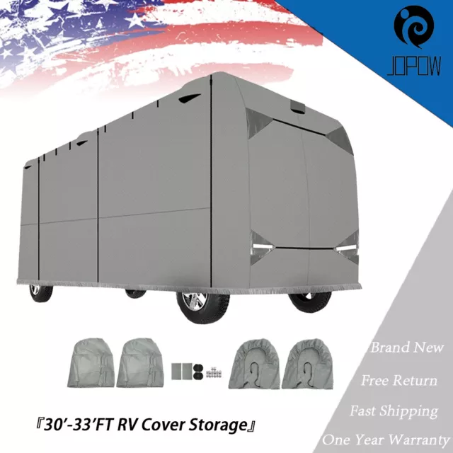 For Class A Motorhome Trailer Camper Waterproof 30'-33' RV Cover Storage Anti-UV