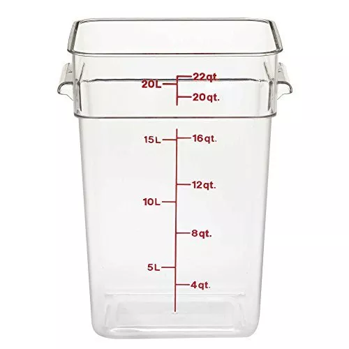 Cambro Camsquare Polycarbonate Round Food Container Clear, 22 qt. | 1 Each