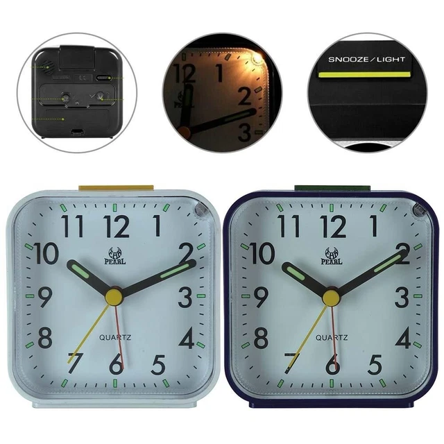 Quarzo Sveglia Comodino Orologi Grande Quadrante Display Silenzioso Con Notte