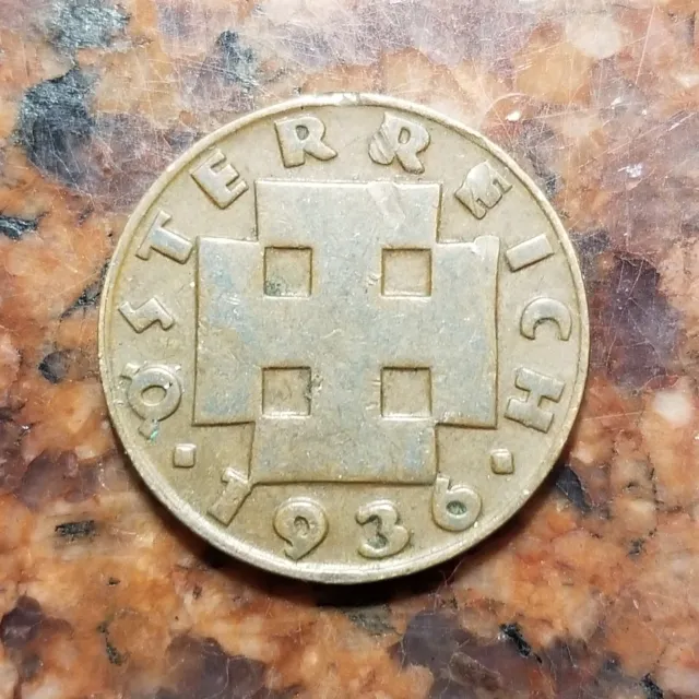 1936 Austria 2 Groschen Coin - #B1376