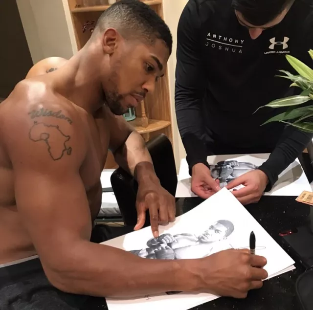 Anthony Joshua Olympic hand signed (WET HAND SIGNATURE)