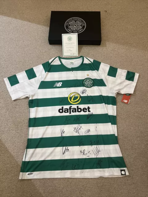 Signed Celtic Football Shirt 18-19 Season In Presentation Box And Cert Of Auth