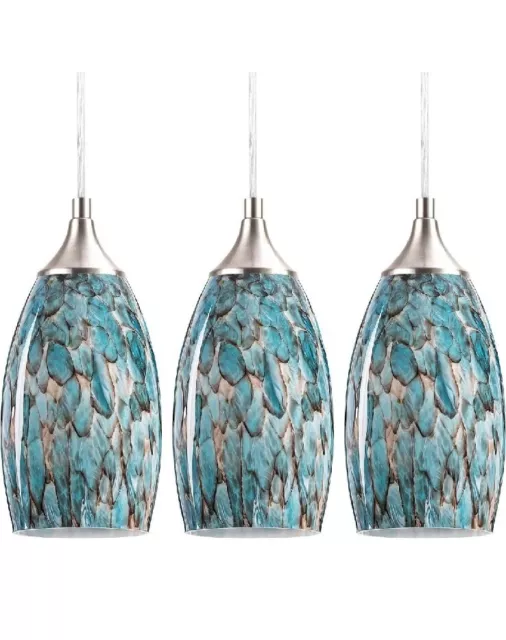 3-Light Pendant Light, Pendant Lighting for Kitchen Island with Handcrafted Art