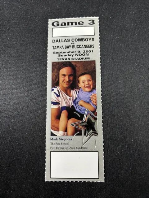 NFL - Tampa Bay Buccaneers vs Dallas Cowboys - Ticket Stub - September 9, 2001