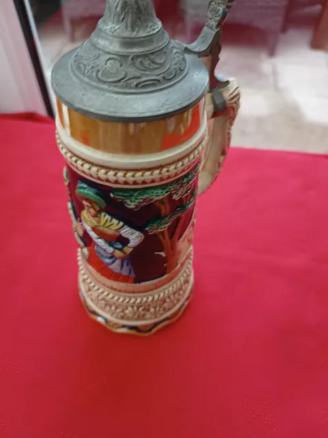 German Beer Stein Musical Movement By Thornes Lidded Loads Of Deatial  Working