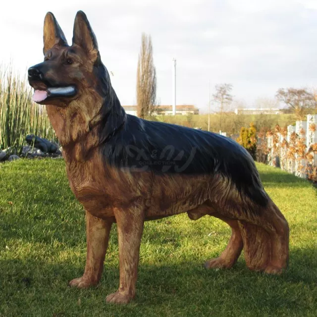 DEUTSCHER SCHÄFERHUND lebensgroß stehend 100 cm Garten Deko Tier Figur HUND DOG