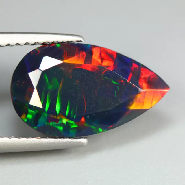2.36 Cts_Extreme Fire_100 % Natural Multi-Color 3D Flash Welo Solid Black Opal