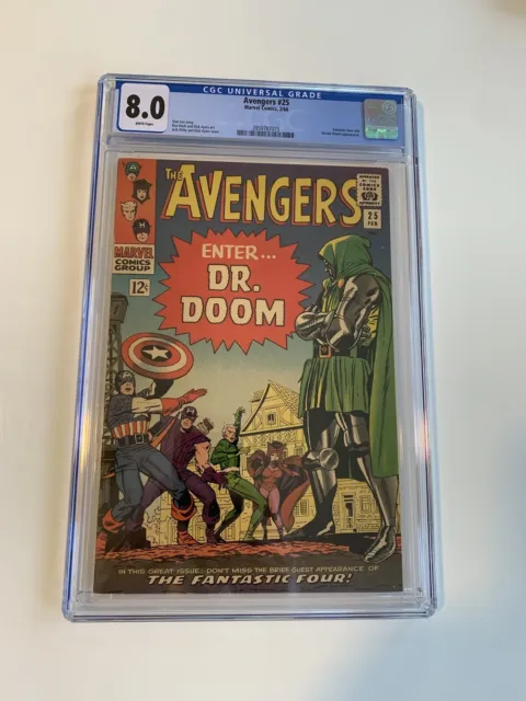 Avengers #25 CGC 8.0 Very Fine (VF) Fantastic Four and Dr. Doom Appearance! 1966