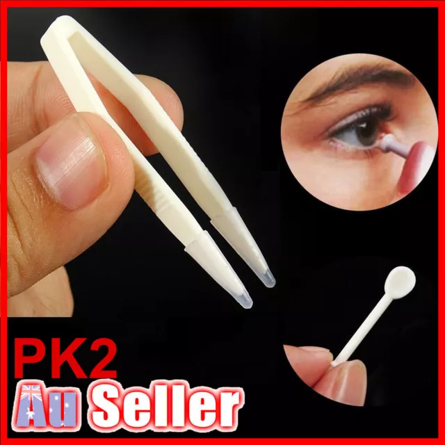 PK2 Contact Lens Tweezers Tip Storage Case Inserter Remover Tool Box Sets Kit