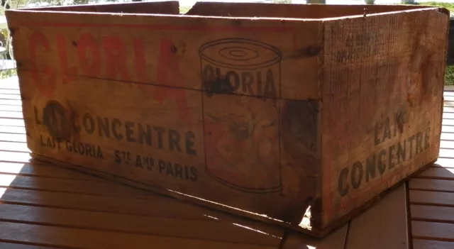 Ancienne Caisse En Bois Lait Gloria