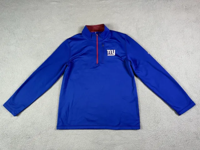 New York Giants Sweater Mens Large Blue Majestic Cool Base NFL Logo Football