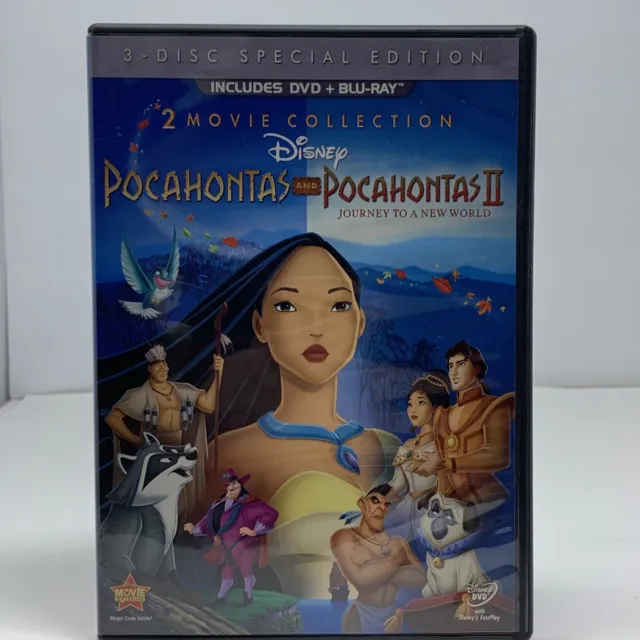 Pocahontas I & II    (3-Disc Blu-Ray / DVD set, 2012) Blu Ray Disney  Children's