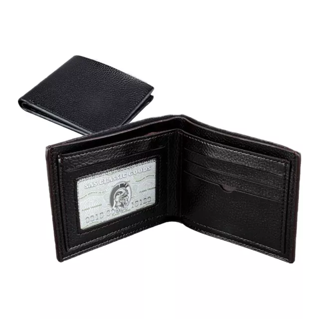 Swosh® Wallet Men's Bi-Fold Slimline Black Brown Stylish Modern 9.5 x 12cm