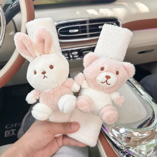 Rabbit Cartoon Car Seat Belt Shoulder Pads Cartoon Shoulder Strap Cushion  Car