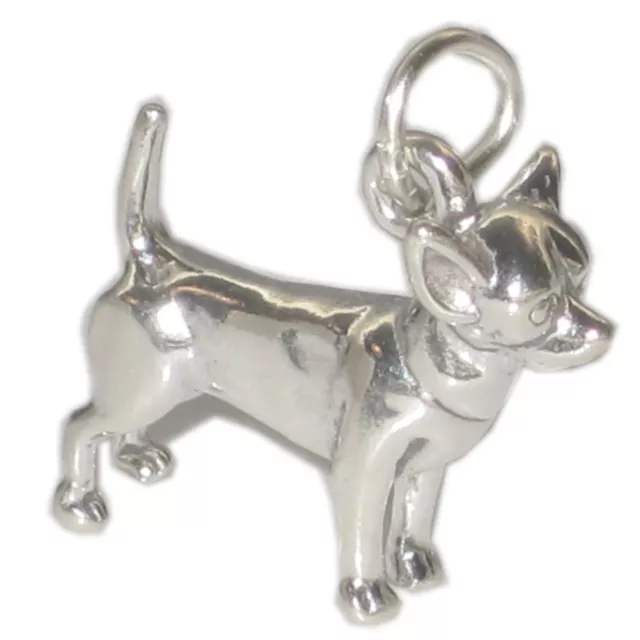 Ciondolo in argento sterling cane chihuahua .925 x 1 ciondoli cani chihuahua!