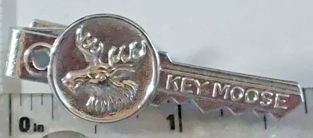 Loyal Order of The Moose KEY MOOSE Tie Bar Silver Tone (041423)