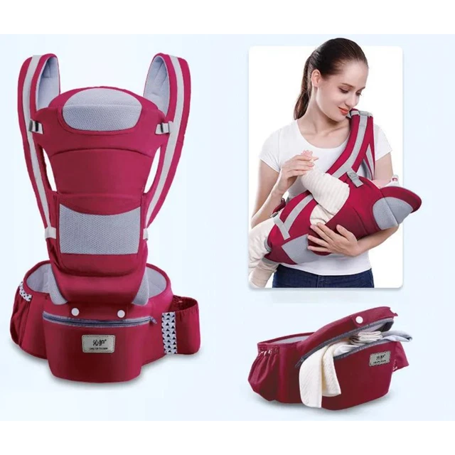 Porte Bébé Multifonctionnel et Confortable Double Boucle de Ceinture de Sécurité