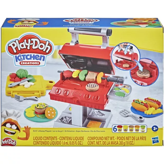 HASBRO Set de Juegos Doh Playset Grill Station 6 Frascos Incluidos