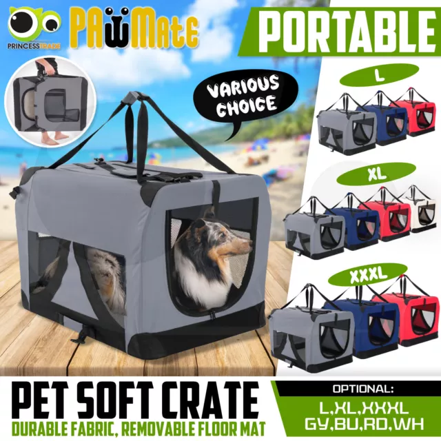 Pet Soft Crate Portable Dog Cat Carrier Travel Cage Kennel Folding Large/XL/XXXL