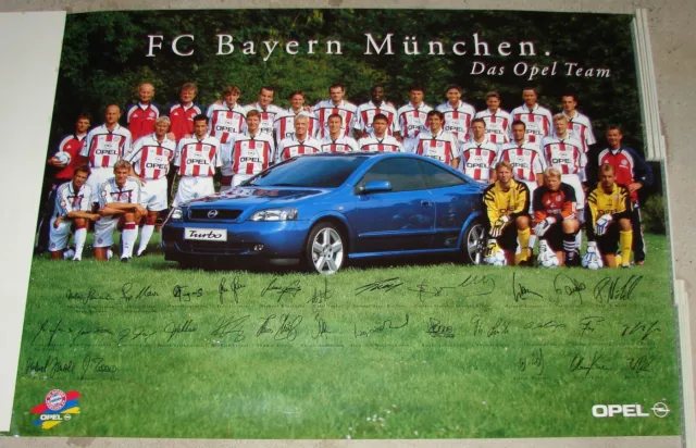FC  Bayern  München    MANNSCHAFTS - FOTO   POSTER    BILD      DAS  OPEL  TEAM