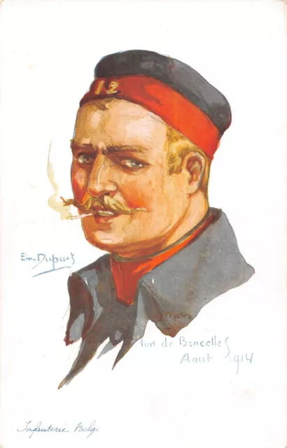 CPA GUERRE / ILLUSTRATEUR E.m.DUPUIS NOS POILUS INFANTERIE BELGE 1914