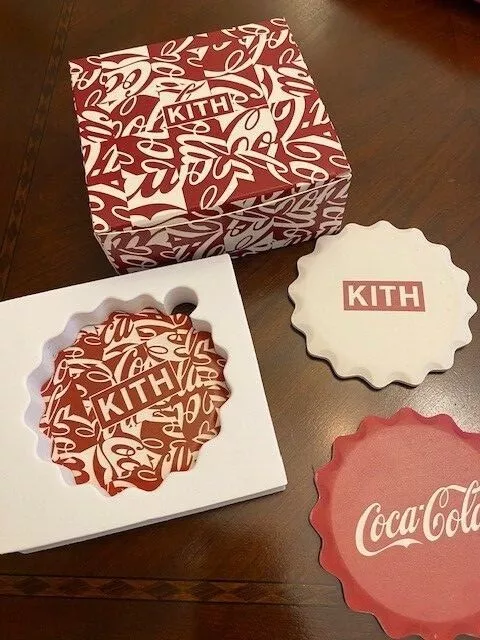 NWT Kith x Coca Cola Coaster Trio Set of 3 In Original Kith Box 100% Authentic 