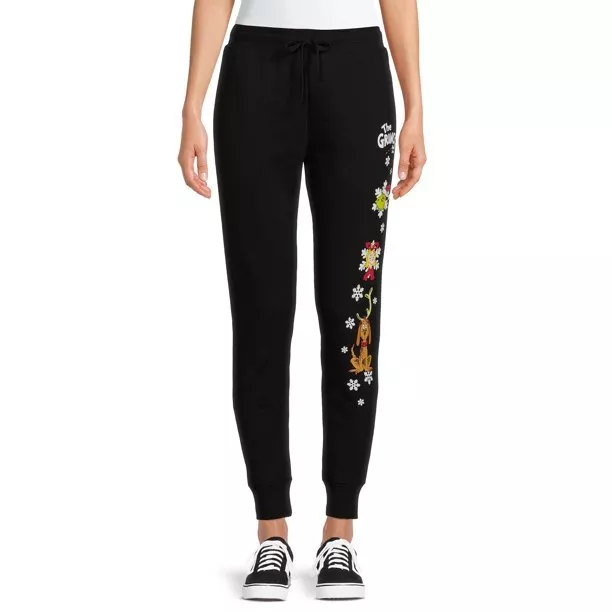 The Grinch Juniors' Graphic Jogger Pants Size XS (1) Color Black