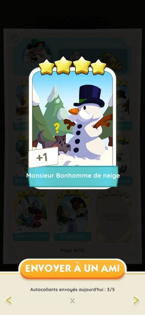 Monopoly Go Sticker Monsieur Bonhomme De Neige