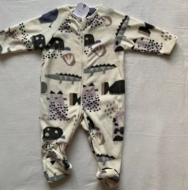 BNWT Baby Boys Fleece Animal Sleepsuit 3-6 months NEXT