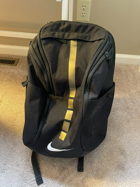 nike hoops elite pro backpack black and gold