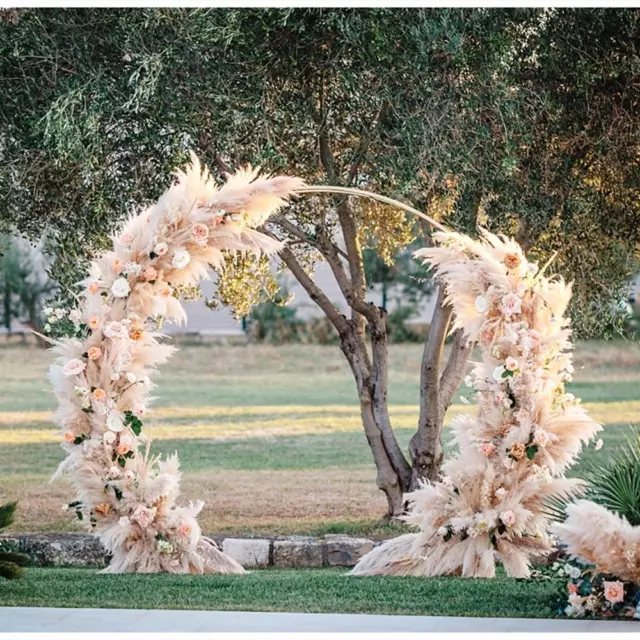 Arco di rose bianco traliccio metallo rotondo arco nuziale arco da sposa stabile palloncino 2