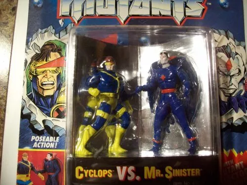 3 Die Cast Metal Cyclops VS. Mr. Sinister Action Figures - Marvel Comics X-Men S