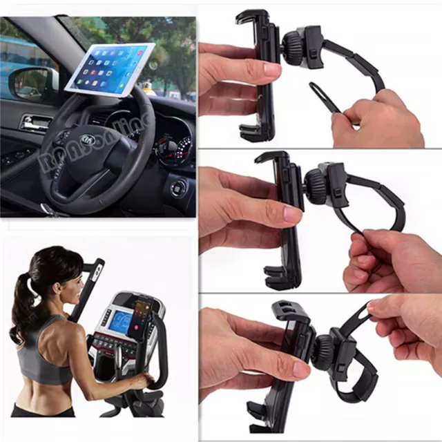 Car Mount Portable 360° Rotation Steering Wheel Tablet/Cell Phones Mount Holder