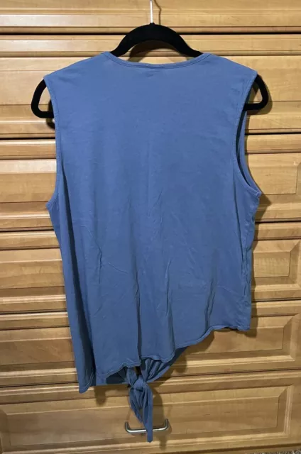 Womens Disney Junk Food Large Blue Sleeveless Tank Top W/ Tie At Bottom - Sun 2