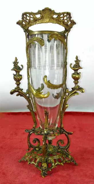 Vase De Style Rococo. Verre Taillé. Bronze. Espagne. Xixème Siècle