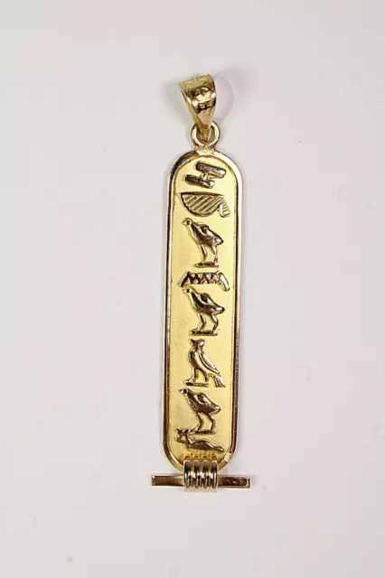 Cartucho colgante egipcio de oro de 18 quilates con su nombre en...