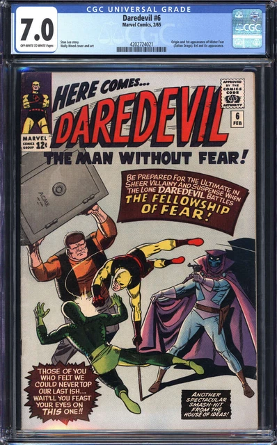 Daredevil #6 Cgc 7.0 Ow/Wh Pages // Origin + 1St App Of Mister Fear 1965