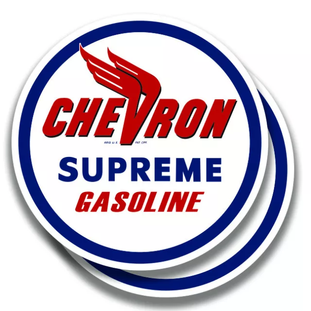 CHEVRON SUPREME GASOLINE DECAL Vintage 2 Stickers Bogo Car Window Bumper Truck