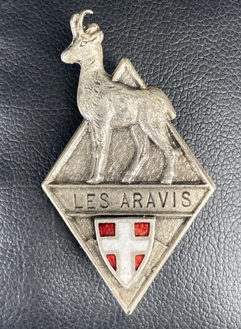 Insigne émail SKI MONTAGNE SAVOIE – Authentique Boutonnière France, Années 1960, 23 Mm