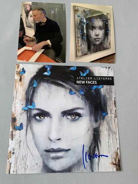 CHRISTIAN LIEVERSE  Art In-person  signed signierte Galeriekarte 20 x 20 + Foto
