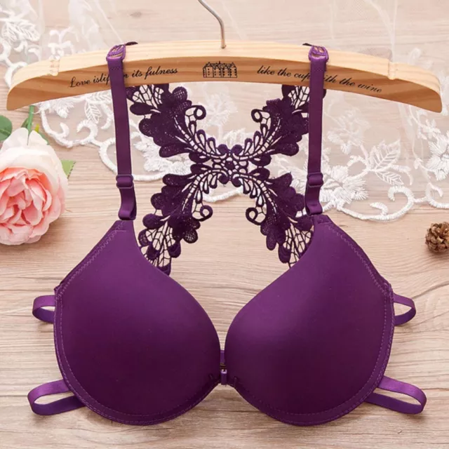 Large boobs Womens Bras Lace Back Front Closure Brassiere Sexy Lingerie  Bralette 