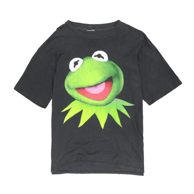 VINTAGE THE MUPPETS Kermit The Frog T-Shirt Size XL Black Tv Promo