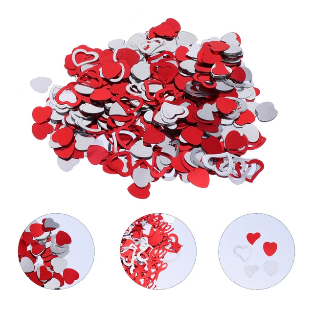 Confetti San Valentino Plastica Sposa Coriandoli Tavolo Rossi