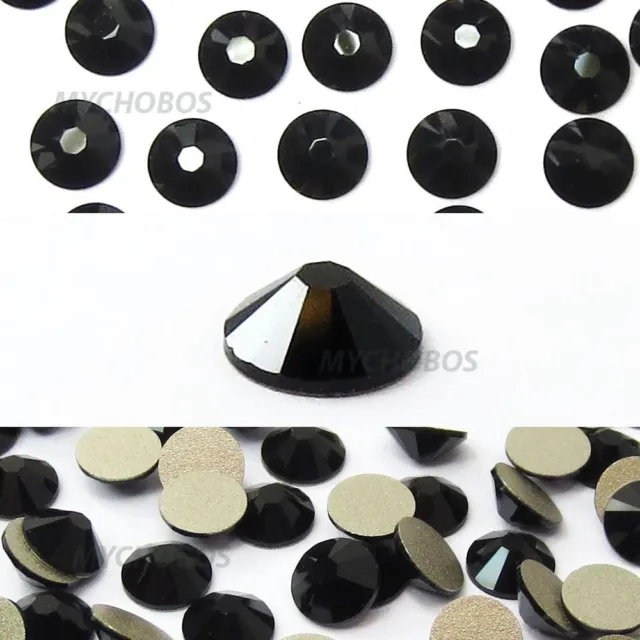 Jet (280) Swarovski 2058/2088 Crystal Flat backs Foiled Rhinestones black ss20