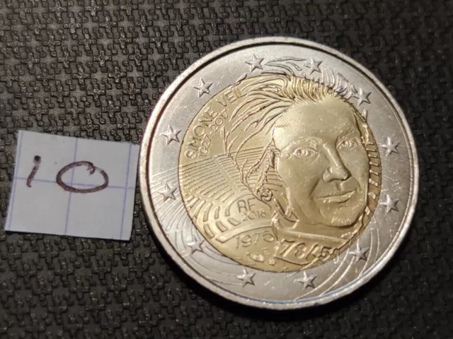Pièce de Monnaie France 2 euros  commémorative Simone Veil 1927 - 2017