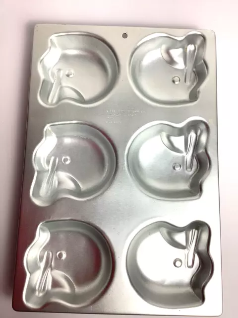 Vintage 1984 Wilton Football Helmets Aluminum Cake Pan Six Mini Molds